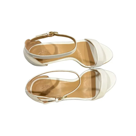 Naturalizer Womens Vera White Heel Sandals Shoes 12 Wide New In Box - Picture 8 of 10